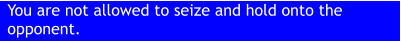 You are not allowed to seize and hold onto the opponent.