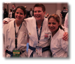 Sensei Lesley (Centre) Brasil (Left) Italy (Right)